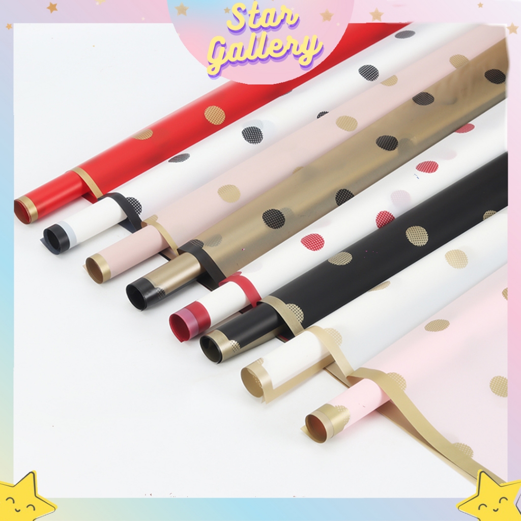 

Flower Wrapping Paper Polkadot Cellophane Kertas Bunga Kertas Buket Bunga Florist KB6030 KB6328