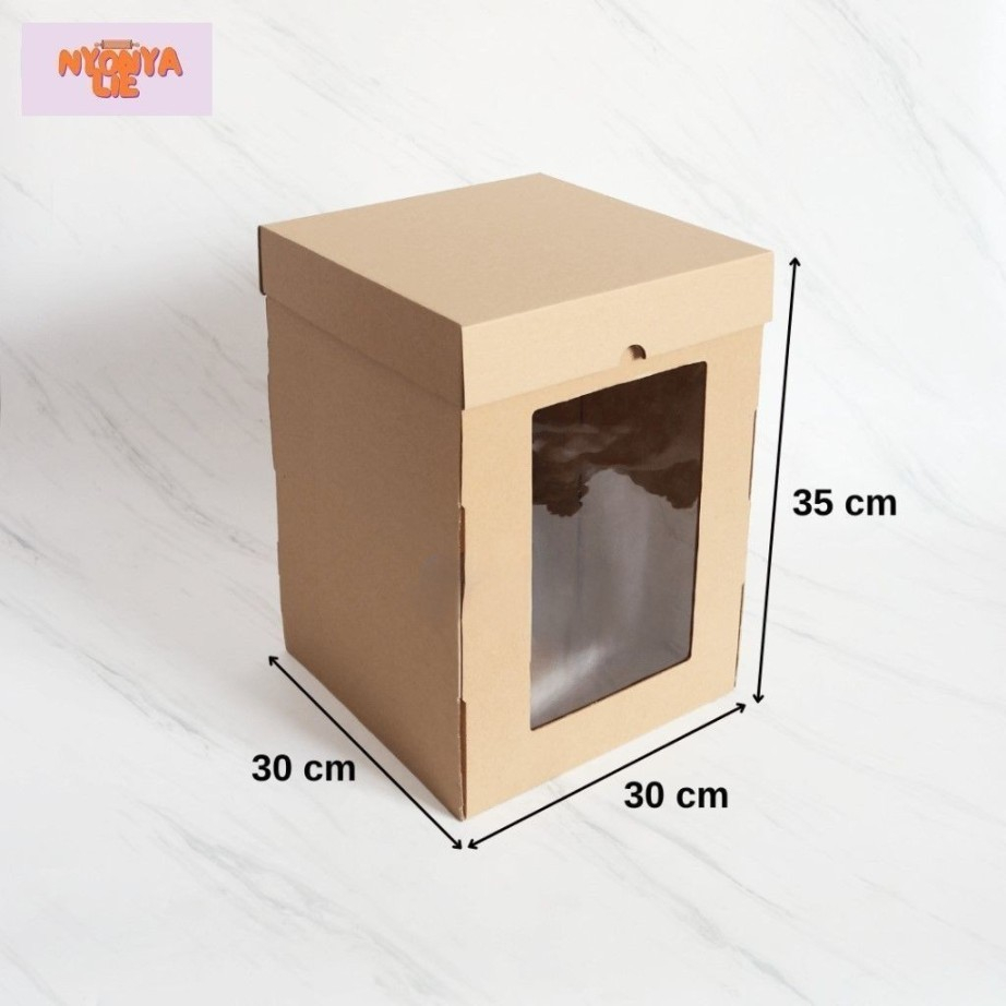 

D3v!! BKT05 30x30x35 Kotak Box Dus Tinggi E Flute Kue Tart Ulang Tahun