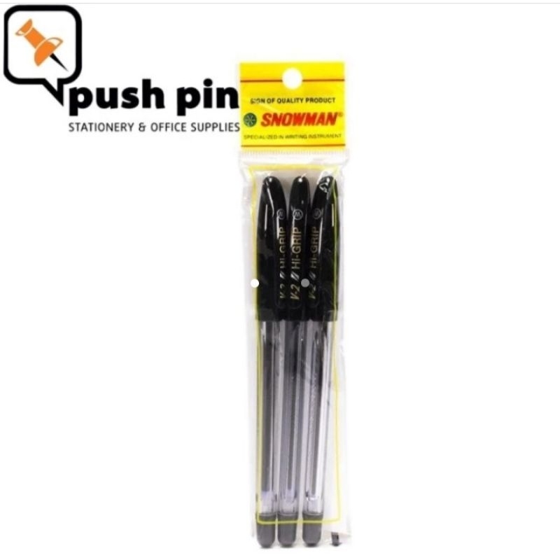 

Snowman Pen / Pena / Pulpen V2 Hitam Set 3'S