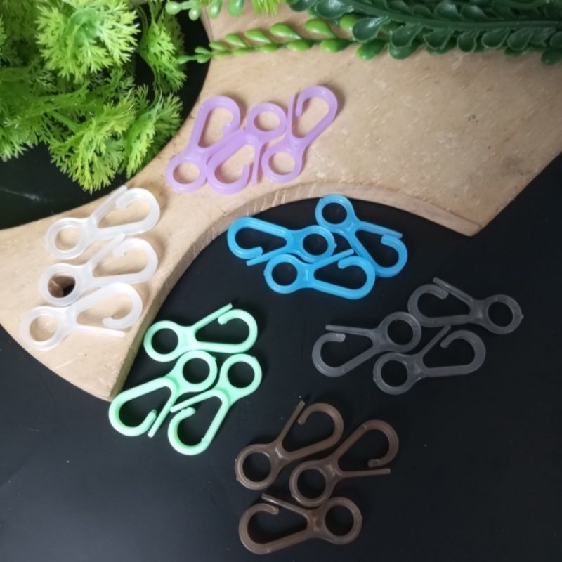 Stopper Kait Masker 100pcs Hook kewkew Plastik Bening Stoper Kakait Kew Kew Warna Kokot Udang Plasti