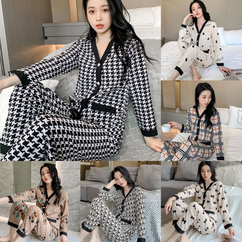 PIYAMA CITY PC371 PIYAMA IMPORT / PIYAMA KANCING / PIYAMA IMPORT DEWASA / BAJU TIDUR IMPORT / PIYAMA