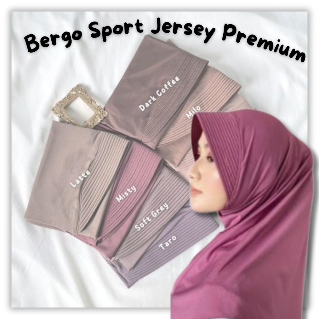 Hijab Pet Bergo Sport Jersey Premium Ukuran M Menutup Dada