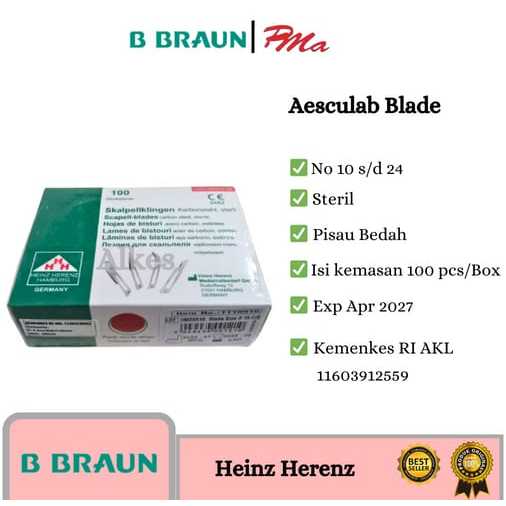 Bisturi Heinz Herenz No 10, 11, 12, 15, 20, 21, 22, 23, 24  Hamburg Pengganti merk BBraun Surgical B