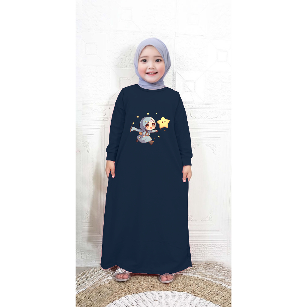 Lexander Gamis Baju Muslim Anak Balita Batita Remaja Perempuan Chasing The Star