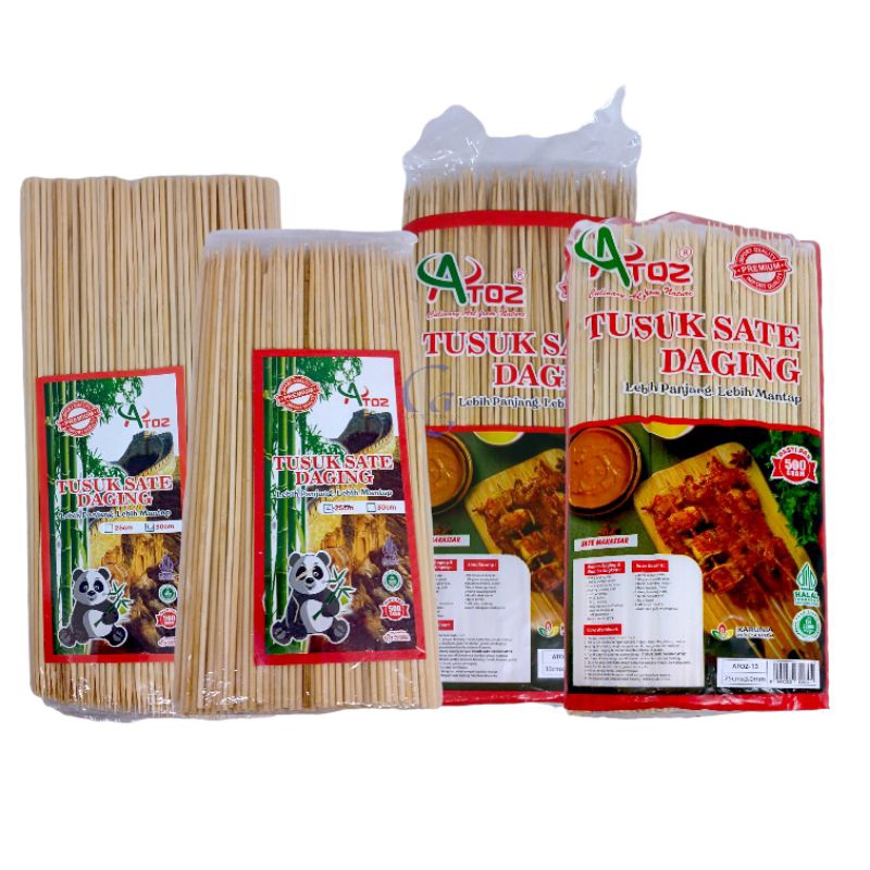 TUSUK SATE DAGING 25CM 30CM ATOZ ISI 350 PCS/TUSUK SATE SHAOKAO/TUSUK BBQ/TUSUK SATE BAMBO/TUSUK SAT