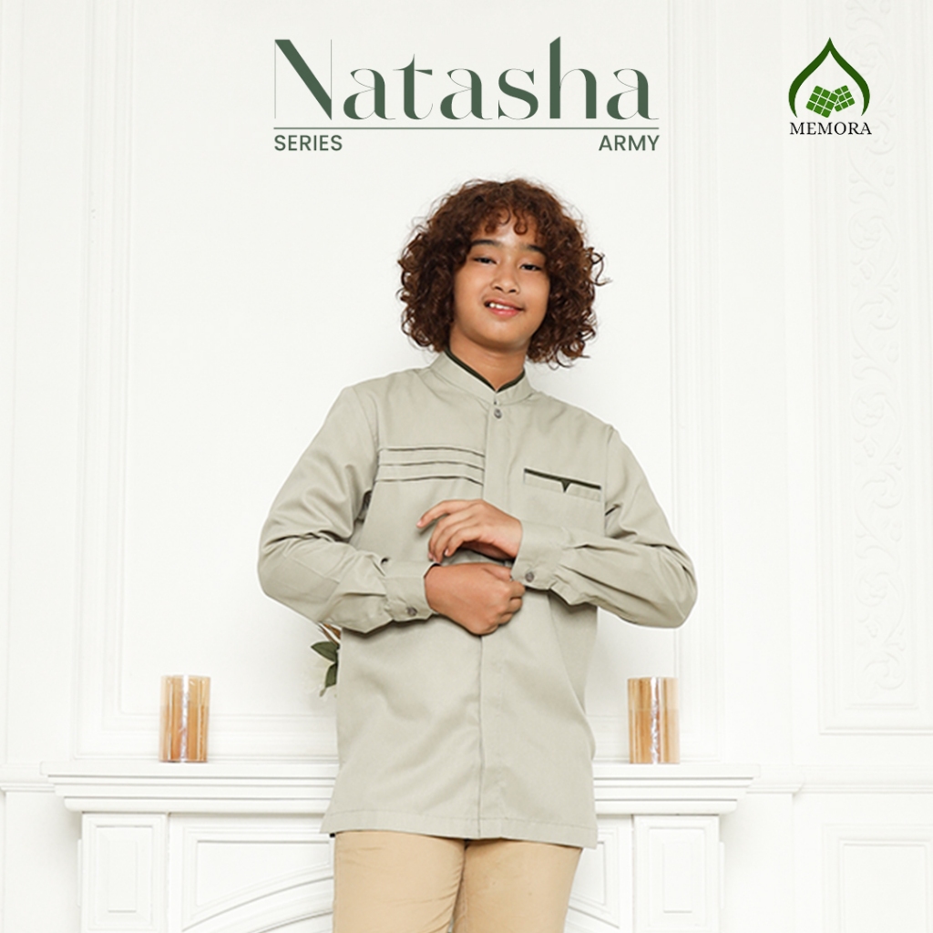 Baju Anak Laki Laki Lebaran 2024 Series NATASHA ARMY By MEMORA - Baju Koko Anak Laki Laki Amanah Ori