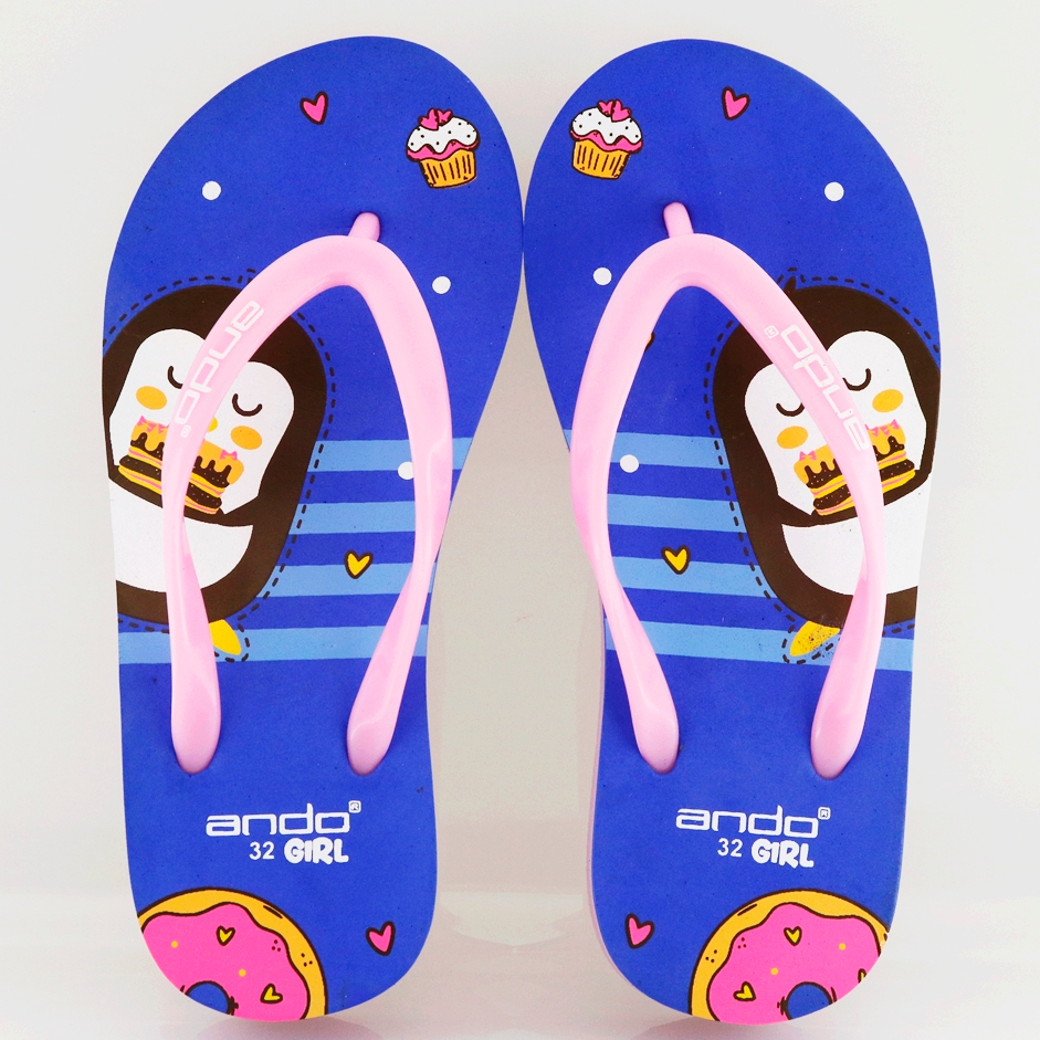 NEW  ANDO CAKE BIRU/MERAH MUDA - Sandal Wedges Anak Besar Ando Surabya