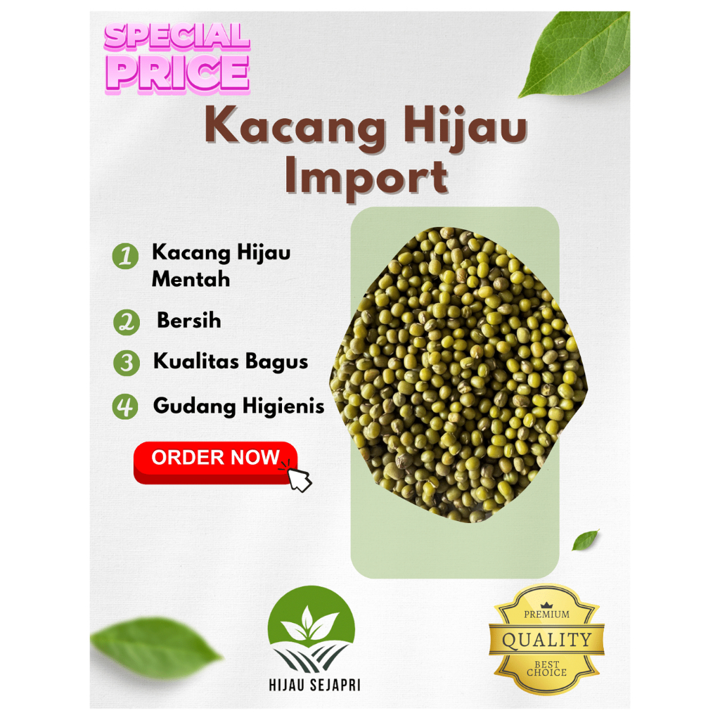 

Kacang Hijau Impor Birma Super Biji Ijo Bersih Asli dan Fresh 1 kg