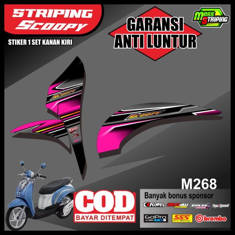 Sticker Striping stiker Variasi motor Scoopy Karbu m268 List pariasi Setriping setiker setrip strip 
