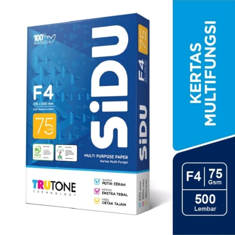 

Kertas HVS F4 SIDU 70 Gr / 75 Gr Sidu