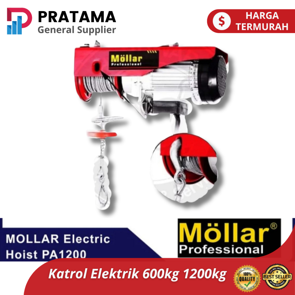 Mollar Mini Electric Hoist Katrol Listrik Elektrik 600kg - 1200kg