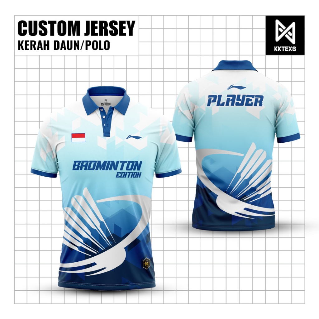 Jersey Custom | Jersey Badminton | Jersey Timnas | Jersey kerah Polo | Jersey kerah daun | Custom Je