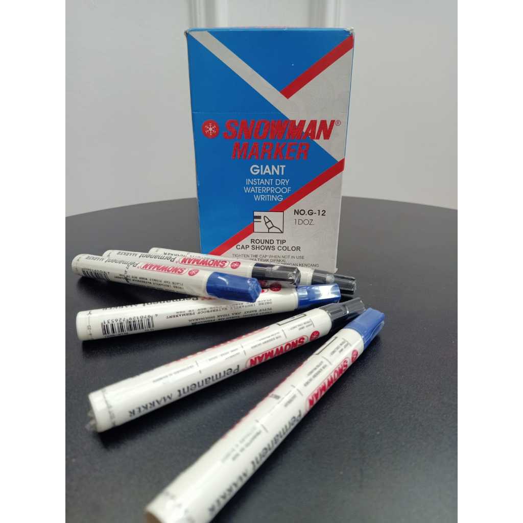 

Spidol Snowman Permanent Marker G-12 warna Hitam,Biru