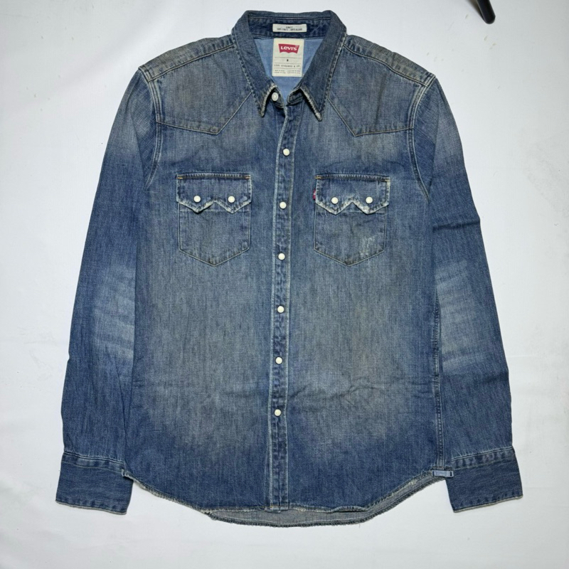 Kemeja Levis Barstow Western Denim Riped Size M fit L