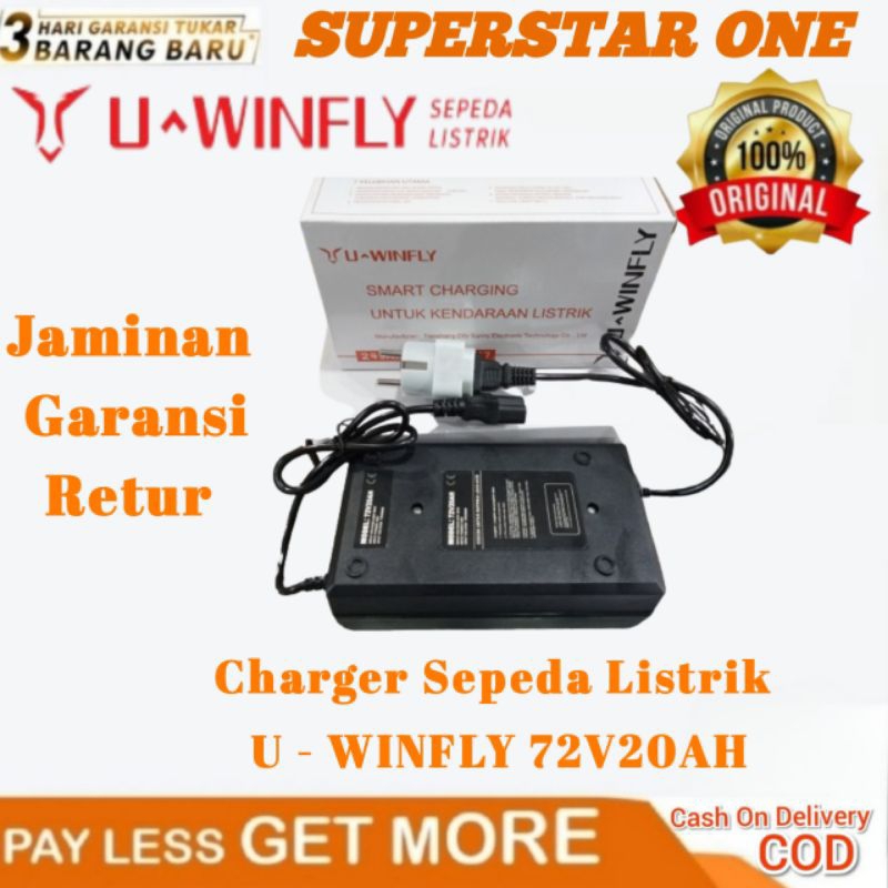 Charger Aki Motor Sepeda Listrik 72V20AH U-winfly Smart Charger U-winfly 72V20AH