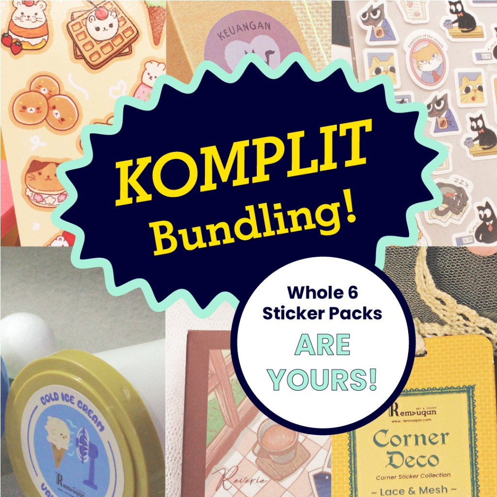 

Remvuqan KOMPLIT Bundling Sticker Pack Koleksi Stiker untuk Scrapbook, Bujo (Buku Journal)