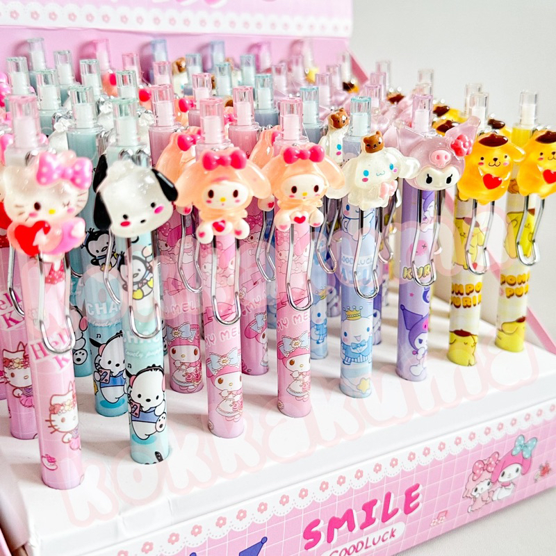 

( KKM ) Pulpen / PEN GEL Karakter Kuromi Cinnamorol Pochakko Hello Kitty Pompompurin My Melody Lucu Bandul Resin 3D Anak Pena Tinta Hitam