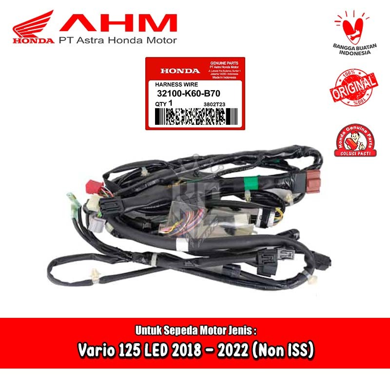 Wayar Kabel Body Komplit Honda Vario 125 New LED 2018 Non ISS Original AHM 32100-K60-B70