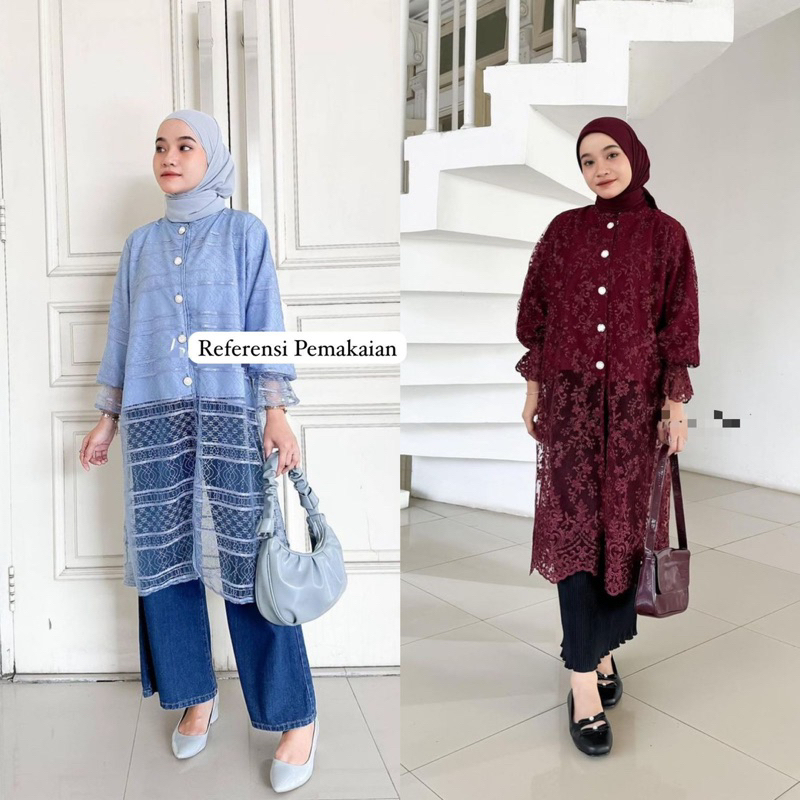 TUNIK BROKAT atasan brokat premium murah / GISTA TUNIK