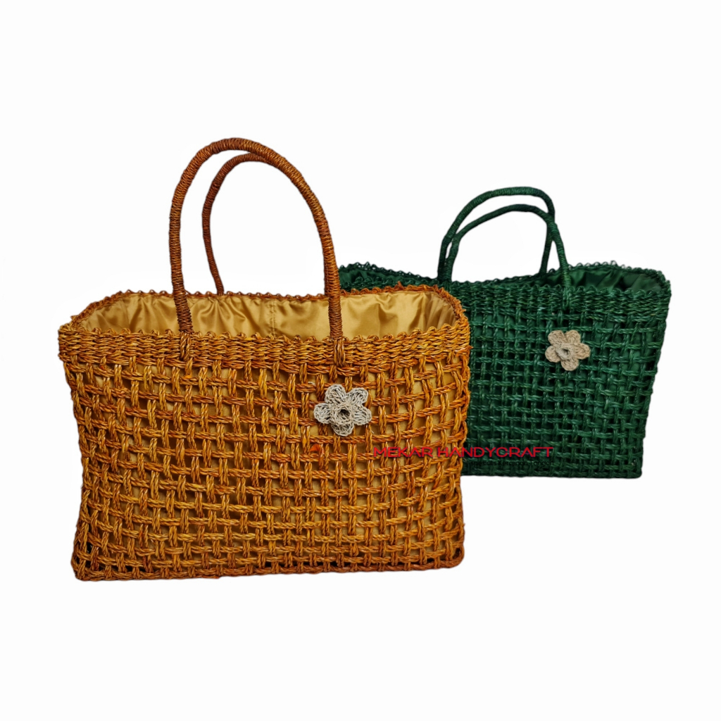 Tas Anyaman Pandan Persegi Lilit Rara Jumbo