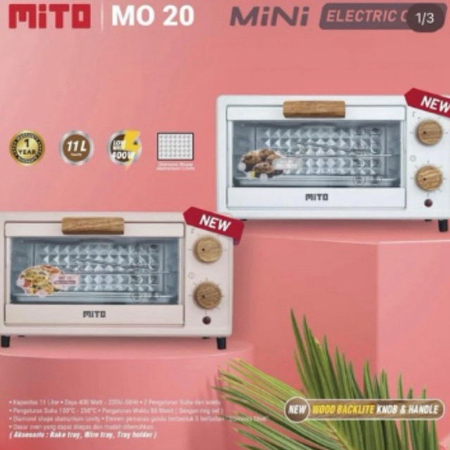 MITO Oven Listrik Mini MITO MO 20 Kapasitas 11 Liter