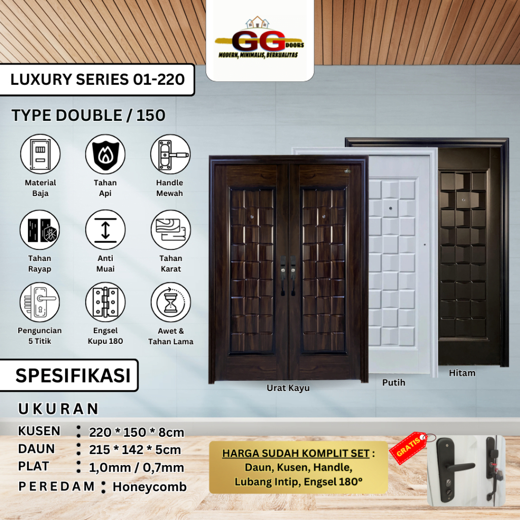 Pintu Baja Utama GG-Luxury Double 01.220