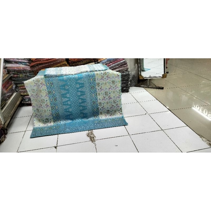 SONGKET PALEMBANG MOTIF LIMAR WARNA BABY BLUE (BLUE ICE).BENANG GEBENG SUTRA BERLIAN
