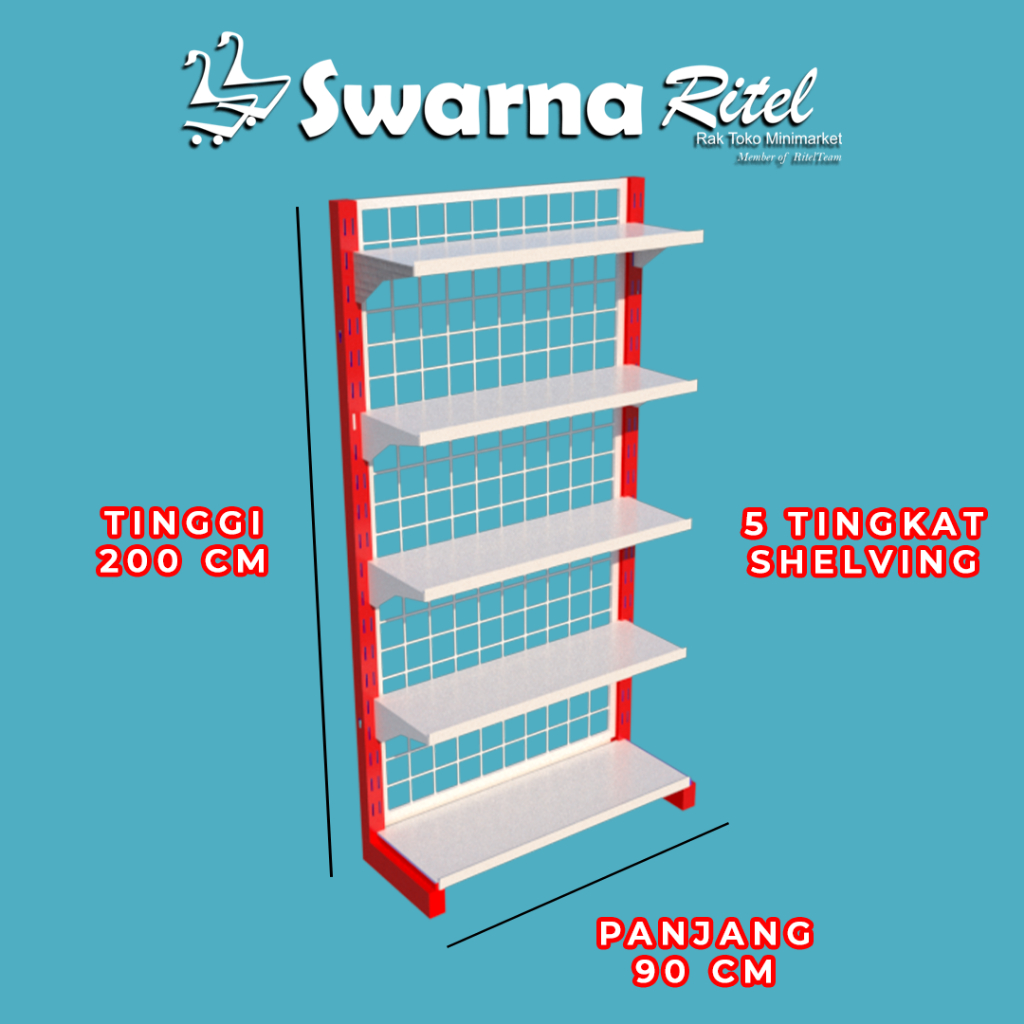 Rak Single / Dinding Minimarket Ekonomis Tinggi 200 cm