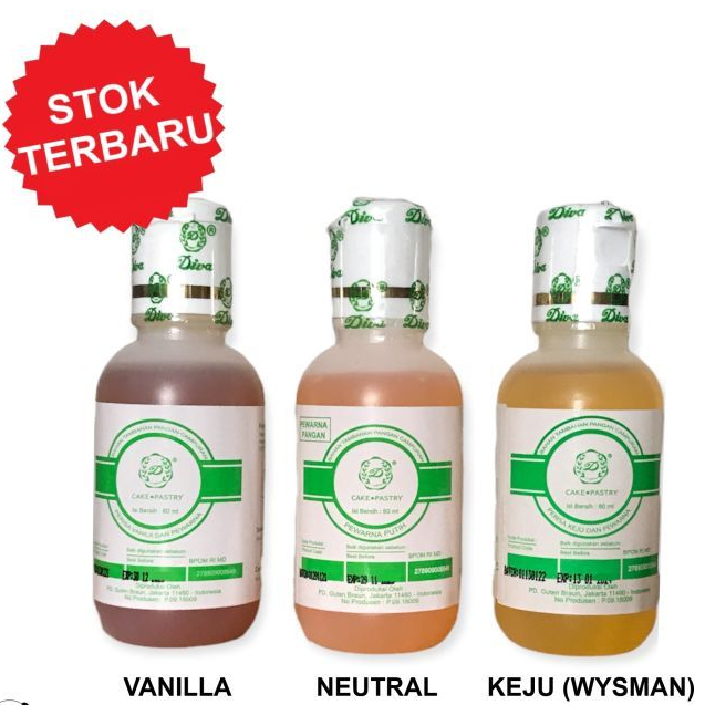 

Diva cake softener varian vanila dan wysman 60 ml