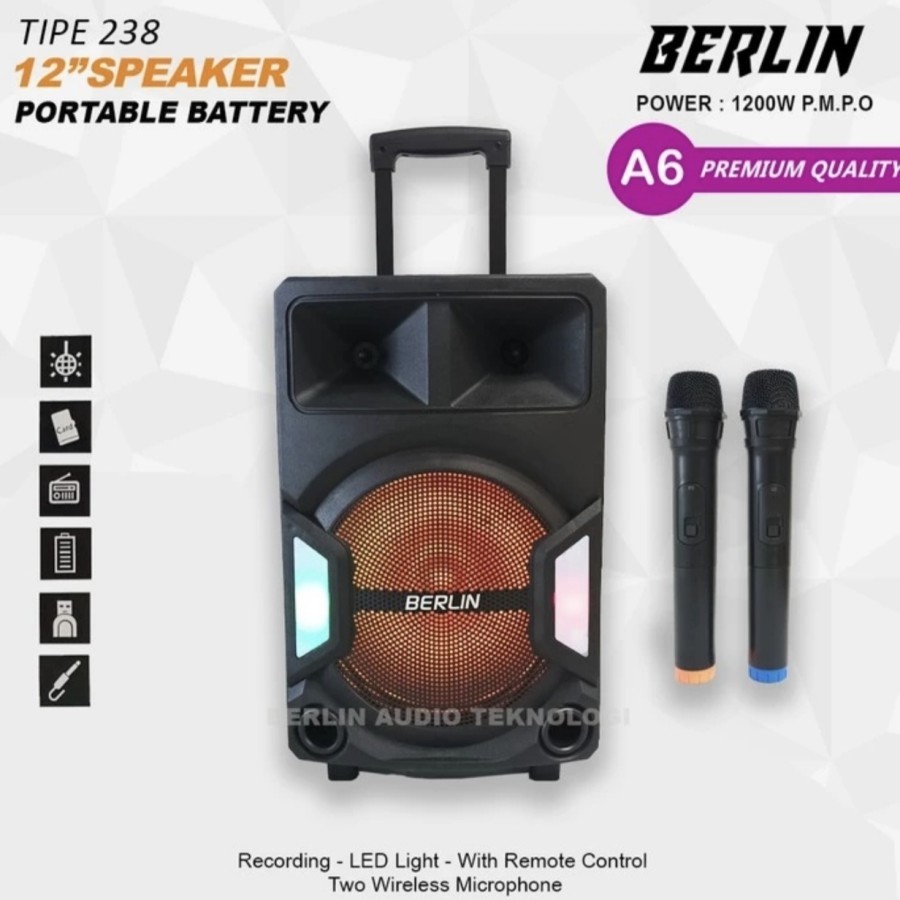 SPEAKER AKTIF PORTABLE PROFESSIONAL BERLIN 12 INCH A6 SINGEL SPEAKER