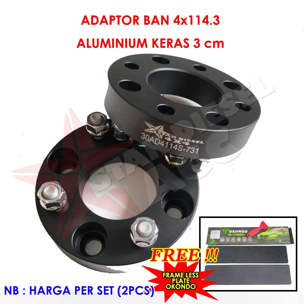 ADAPTOR VELG LOBANG 4 ADAPTOR  4X114.3 MOBIL VIOS ATOS KIA PICANTO LOBANG 4 SPACER BAN 30MM