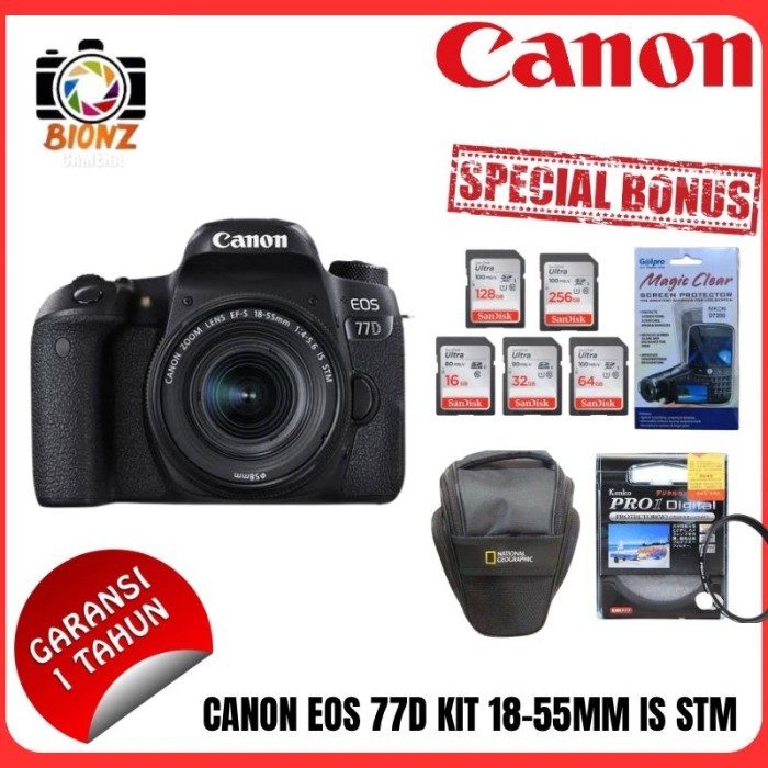 CAMERA CANON 77D KIT 18-55MM IS STM