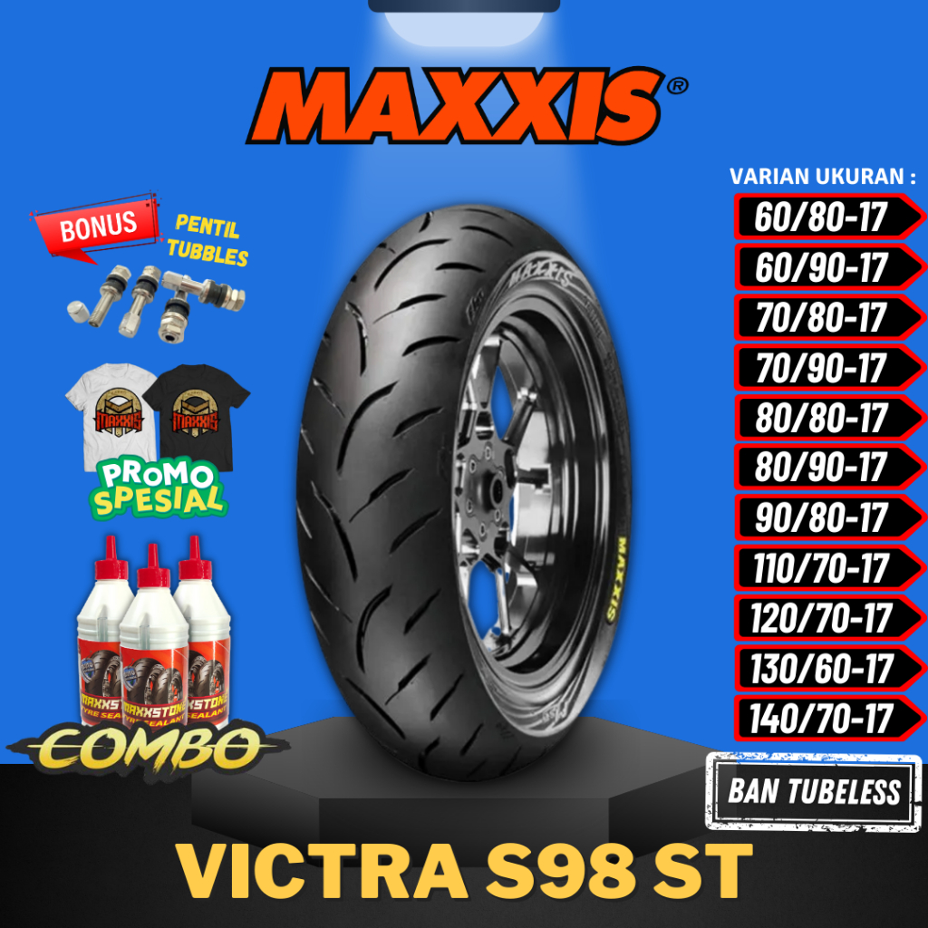 [READY COD] MAXXIS VICTRA RING 17 60/80-17 / 60/90-17 / 70/90-17 / 80/80-17 / 80/90-17 / 90/80-17 / 110/70-17 / 120/70-17 / 130/70-17 / 140/70-17 BAN MAXXIS TUBELESS / BAN TUBELESS BAN LUAR