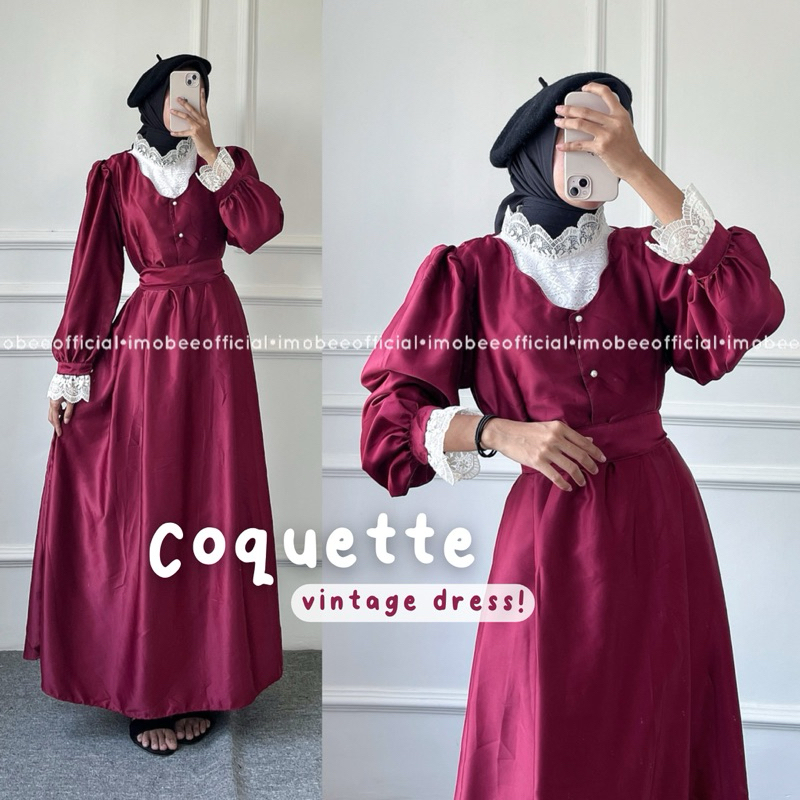 COQUETTE VINTAGE DRESS // DRESS AESTHETIC VINTAGE // GAMIS FRENCHSTYLE AESTHETIC RENDA MUTIARA PRINC