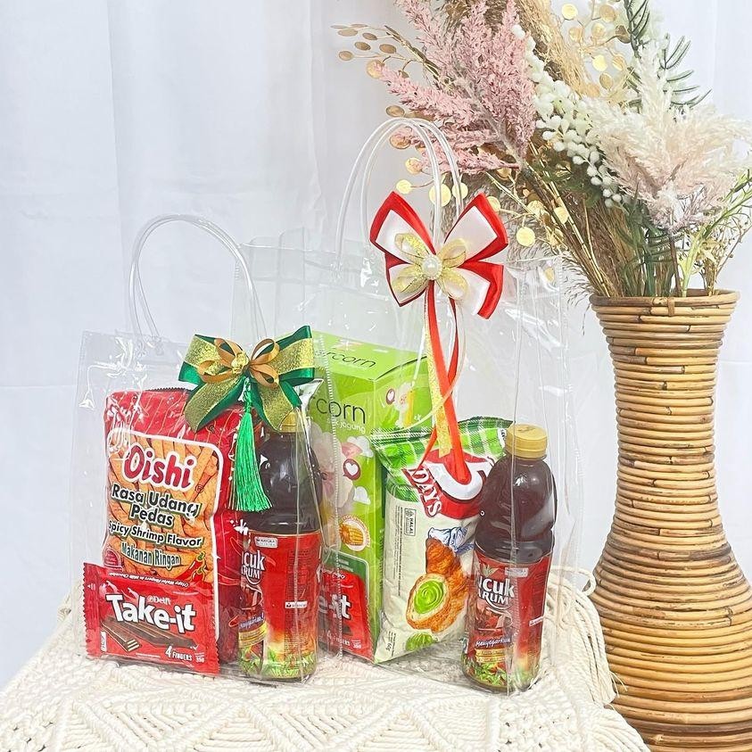 

Tas Mika PVC Press | Goodie bag Mika | Tas Hampers Bening Transparan