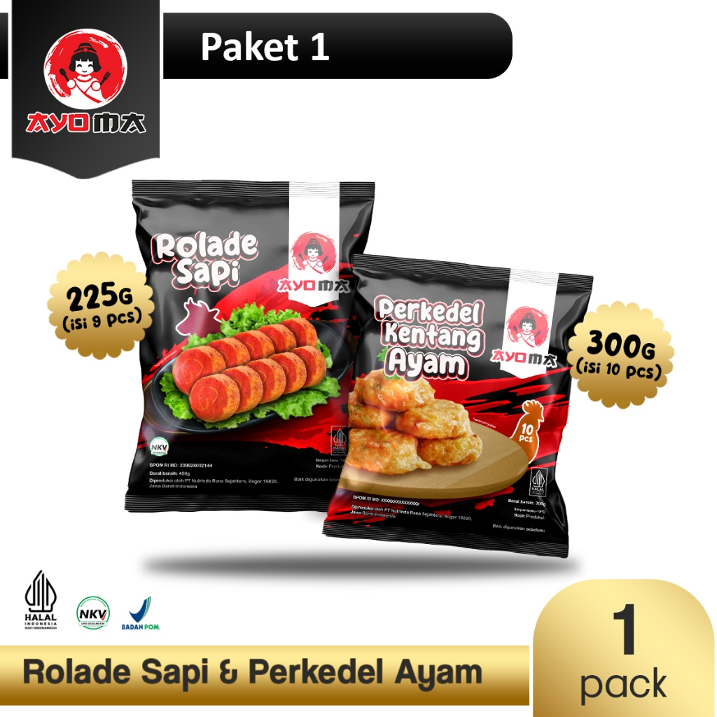 

Ayoma Perkedel Ayam 400g & Rolade Sapi 225g