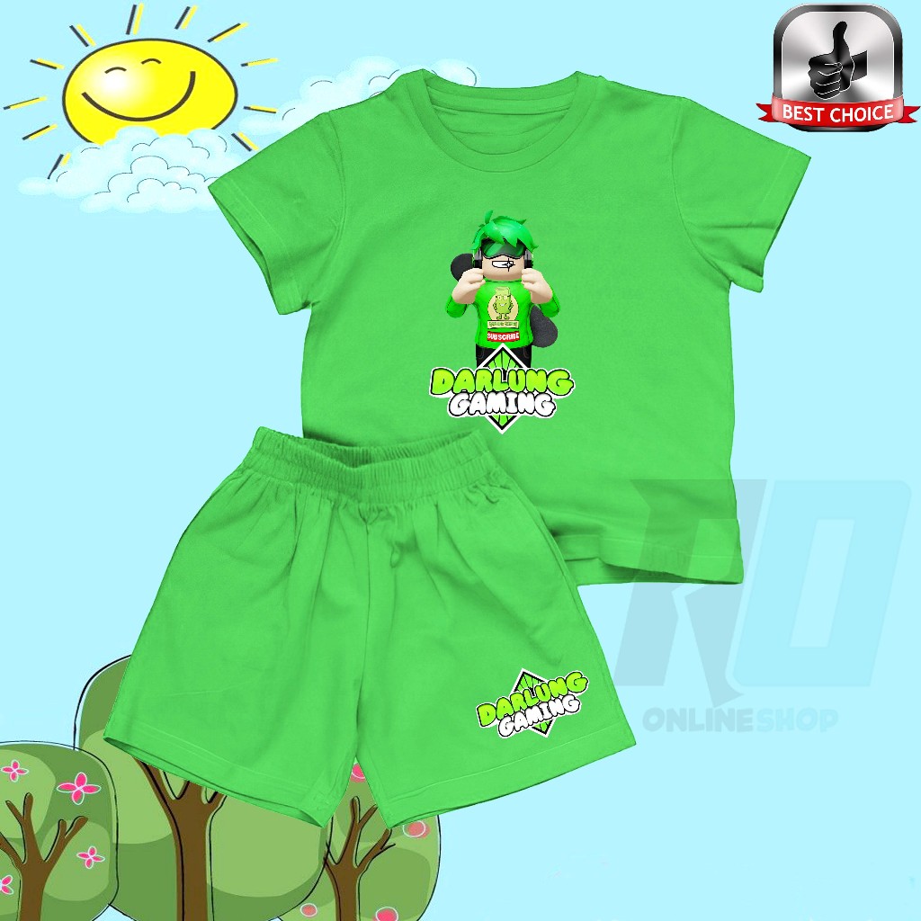 (Free Nama) Baju Kaos Setelan Anak Darlung Gaming Terbaru
