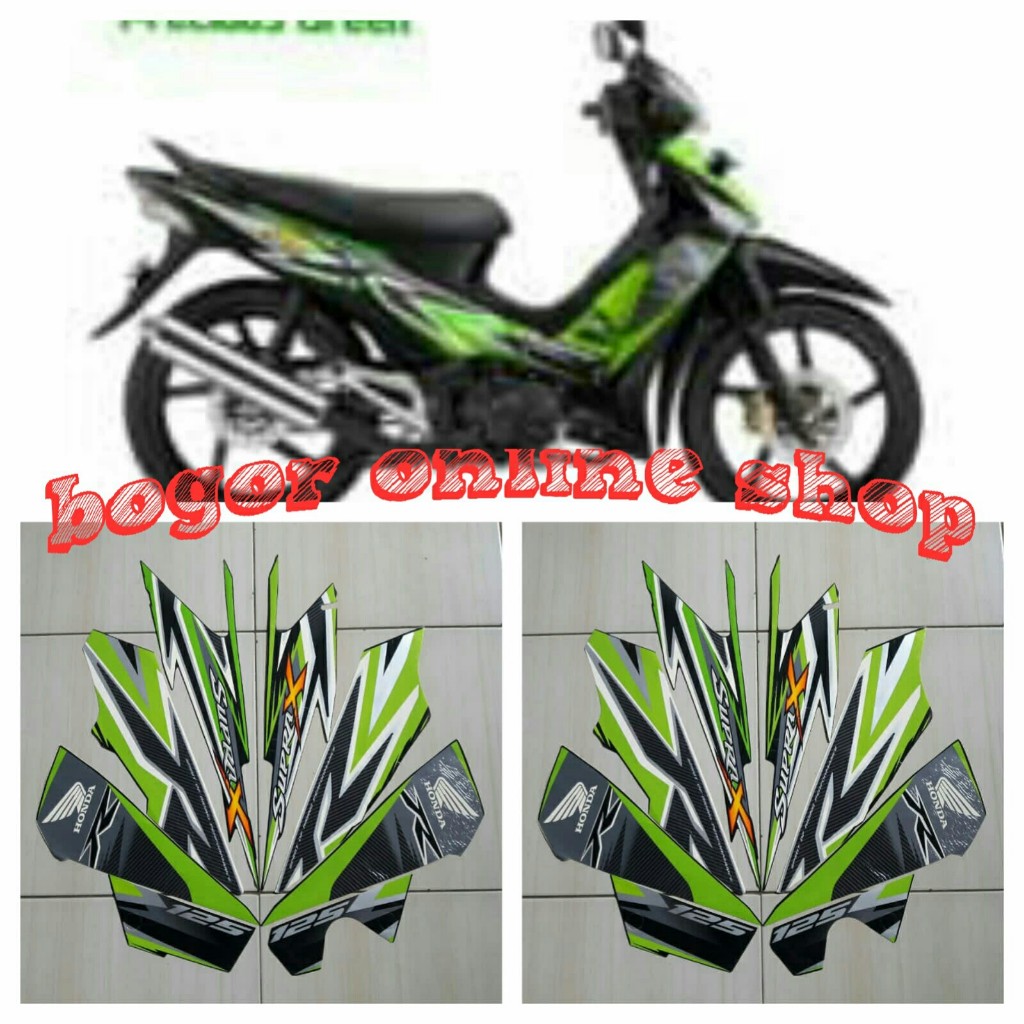 stiker motor supra x 125r 2012 hijau