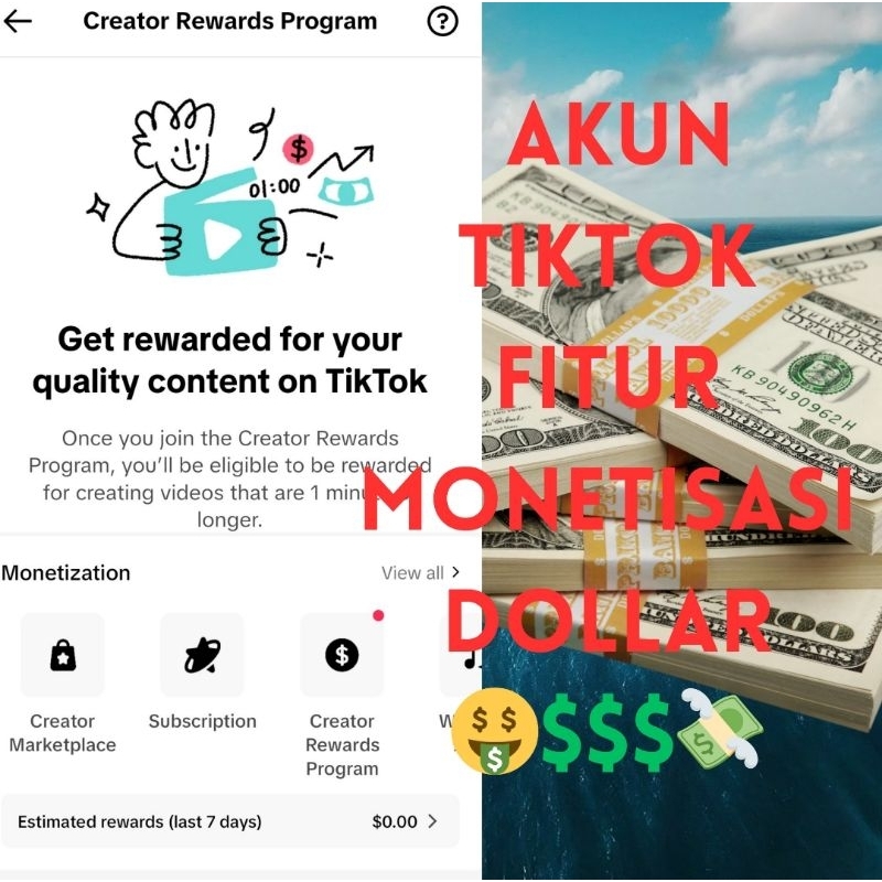 Akun Tiktok Fitur Monetisasi