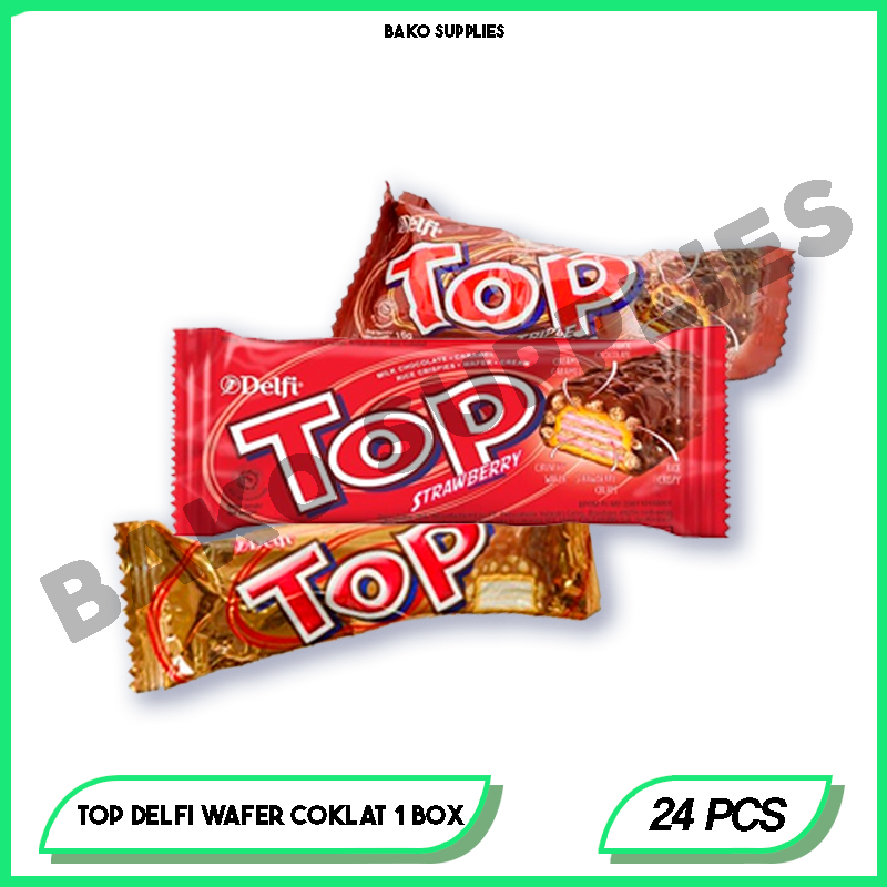 

1 BOX TOP DELFI WAFER COKLAT ISI 24 @9GRAM | TOP STRAWBERRY | CHOCOLATE | TRIPLE CHOCO