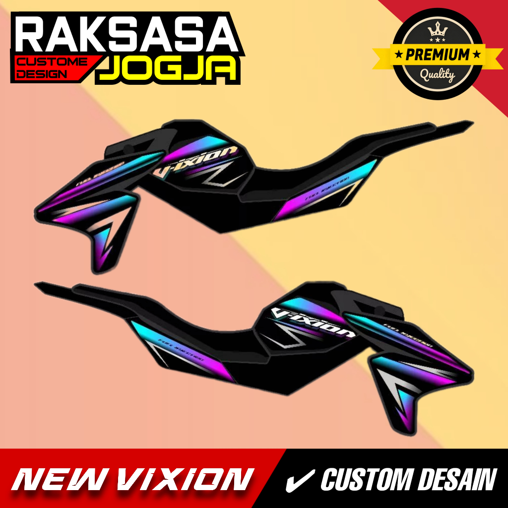 STRIPING VIXION NEW NVA NVL OLD TRANSPARAN CUSTOME HITAM BIRU PUTIH MERAH VINIL MAX DECAL HOLOGRAM 2