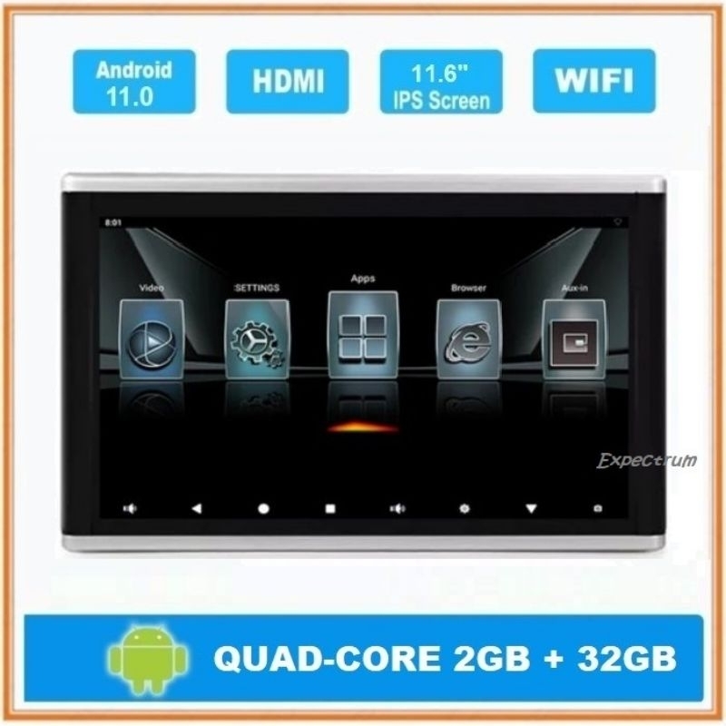 TV Headrest 11.6" ANDROID System, IPS TOUCH SCREEN, AV, HDMI