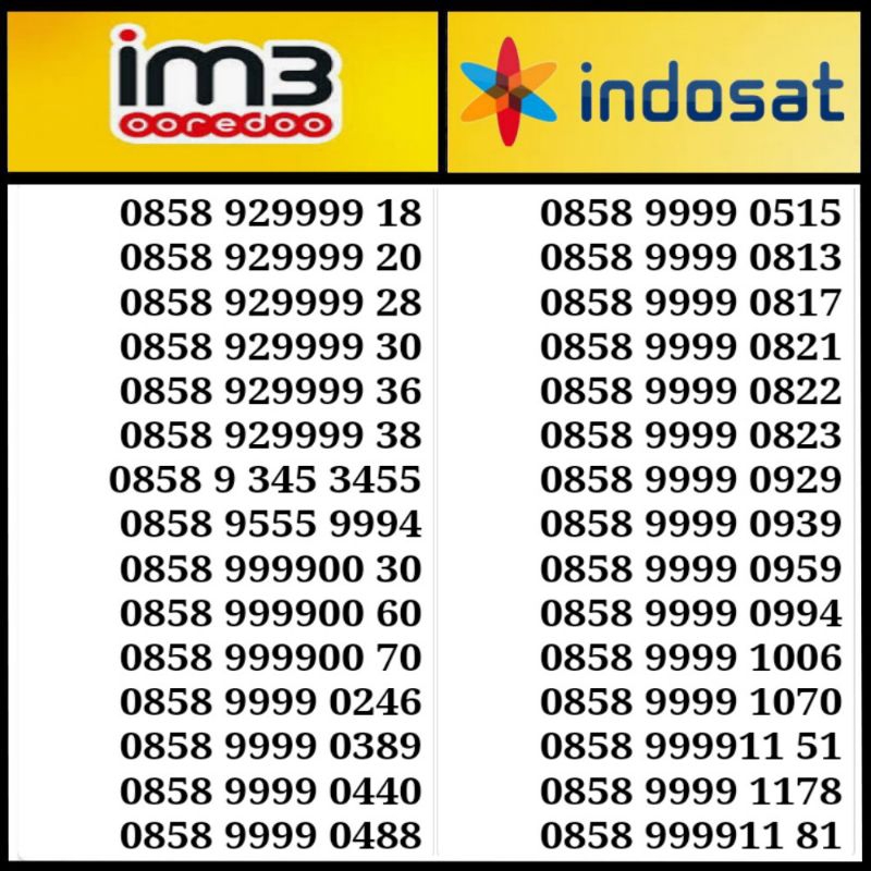 nomor cantik kartu perdana indosat