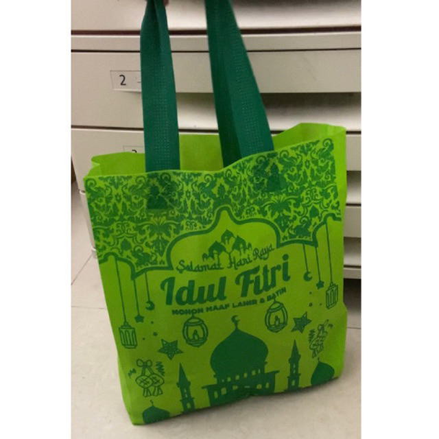 

25x35x8 (BIJIAN) Goodiebag Idul Fitri Tas Lebaran Tas kain spundbond Idhul Fitri | Tas Parcel Hampers Lebaran