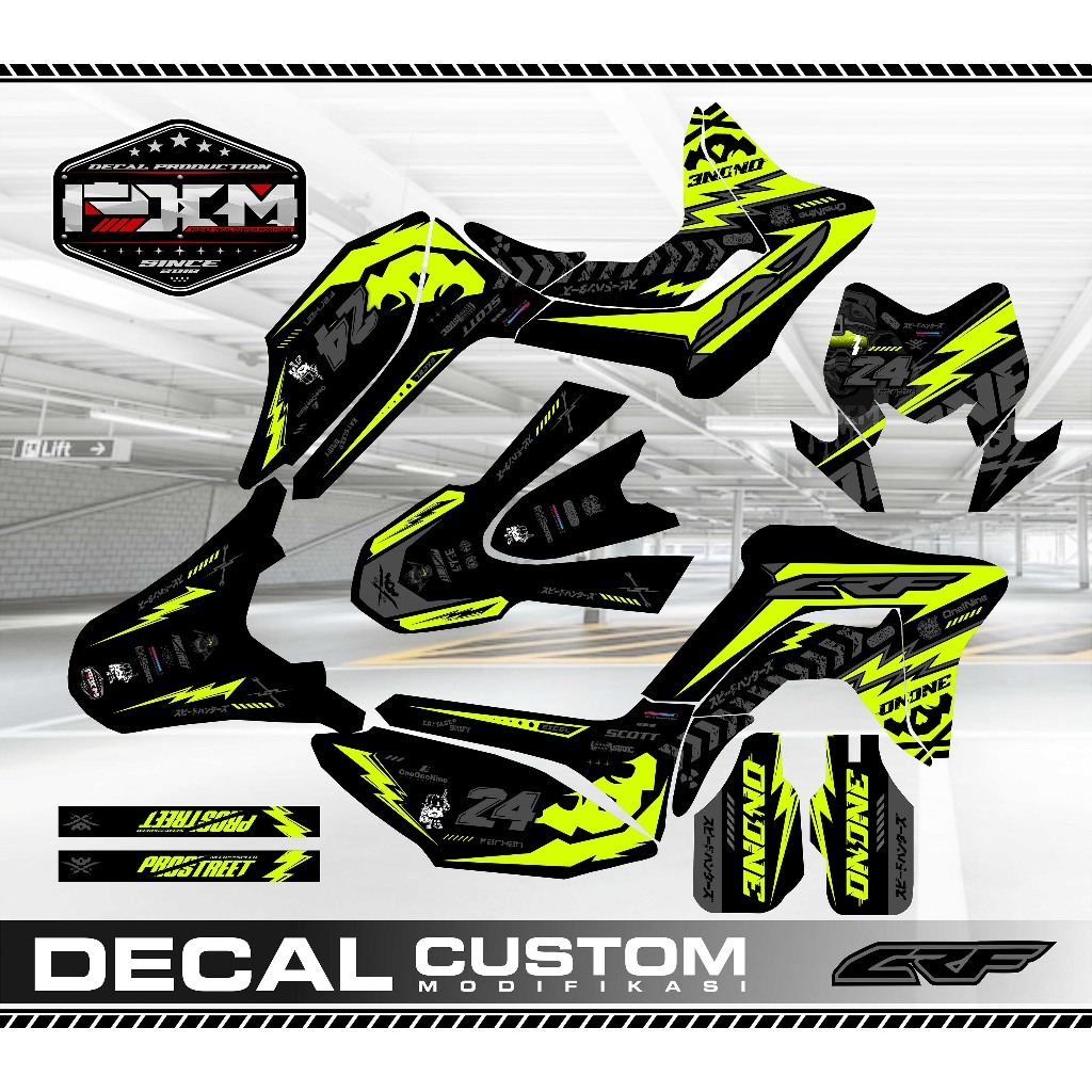 Decal CRF 150 L FULLBODY SUPERMOTO STABILO GREY, dan DENGAN PILIHAN WARNA BEBAS (FULL CUSTOM)