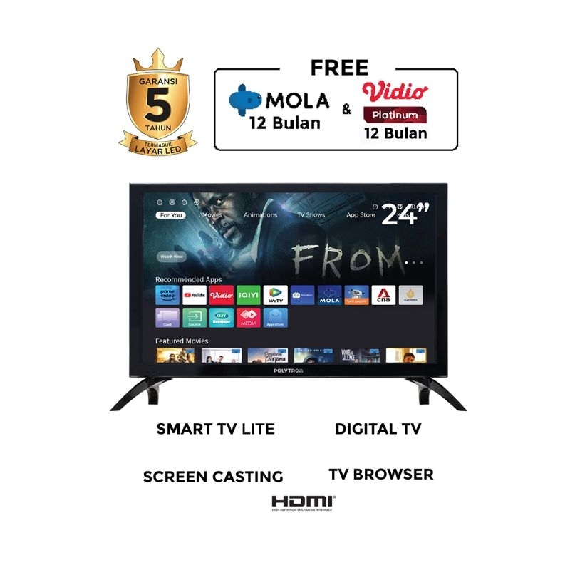 TV LED POLYTRON 24INCH SMART TV 24CV TV LED POLYTRON 24INCH