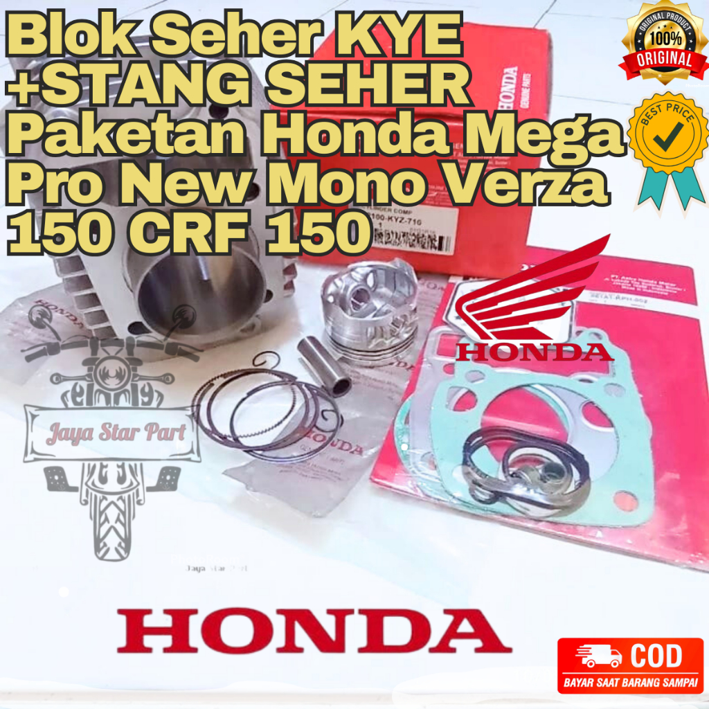 ORI Blok Seher KYE + Stang Seher Paketan Honda Mega Pro New Mono Verza 150 CRF 150