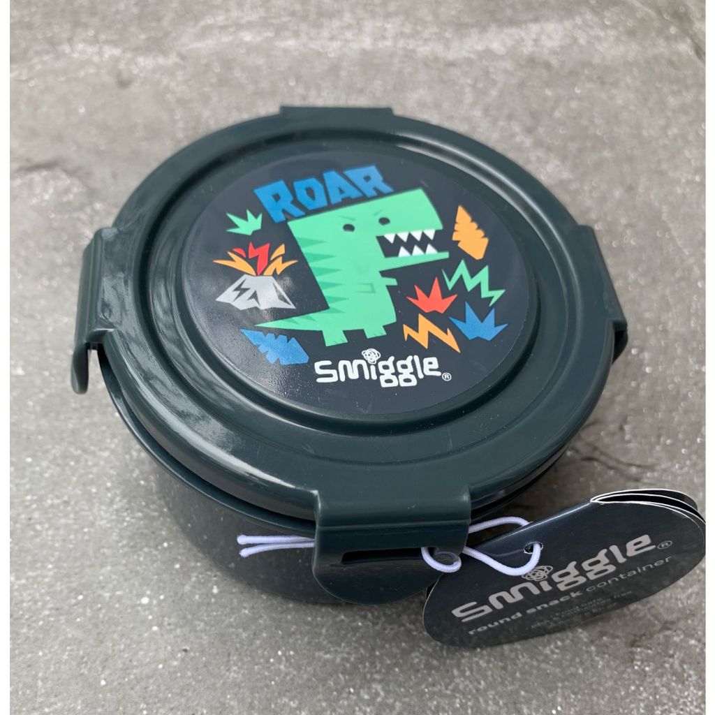 SMIGGLE TEENY TINY OVER AND UNDER ROUND CONTAINER DINO - TEMPAT BEKAL SMIGGLE