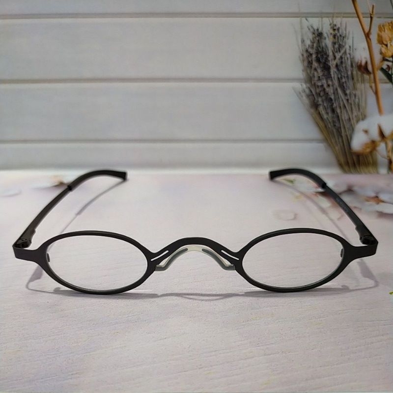 Frame kacamata minus metal besi bulet kecil 360