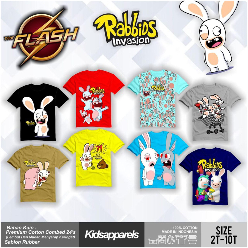 [RUMAH AYASHA] kaos anak RABBIT INVASION 1-10Th